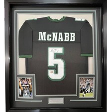 FRAMED Signed DONOVAN MCNABB 35x39 Philadelphia Black Jersey JSA COA picture