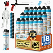 Spray Foam Insulation Kit 18x32.80oz Self Expanding Thermal Sound Closed Cell picture