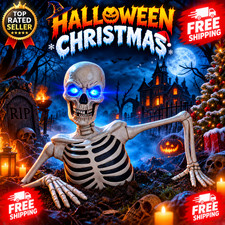 Halloween Giant Ground (1.6m) Ground Breaking Skeleton With Lights Sounds picture