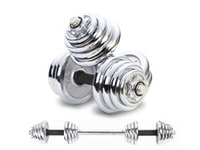 Adjustable Weight To 110lbs Cast Iron Dumbbell Barbell Set Home Gym Work Out picture