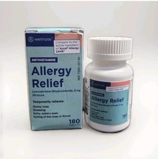 WELMATE Levocetirizine 5mg 24HR Allergy Relief | 180 Ct Exp 3/28 (Generic Xyzal) picture