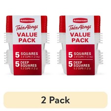 (2 pack) Rubbermaid TakeAlongs Food Storage Containers, 10 Piece Set, Red picture