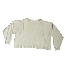 Madewell Womens Cotton Boxy Pullover Sweater Beige Cream Beachy Coastal Medium picture
