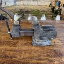 Vintage Wilton USA 3 1/2  Bench Vise With Swivel Base & Pipe Grips. 18 Lbs Vice picture