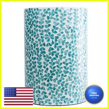 PEMAR Mother of Pearl Inlaid Cylinder Drum End Table Teal Floral picture