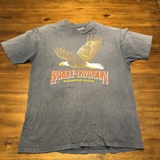 Vintage 1989 Harley Davidson Oakland Bay Area Hanes Beefy Soaring High Shirt picture