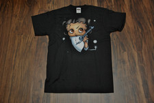 VTG NWOT Betty Boop Black Princess Leia Shirt Large Star Wars Deadstock 20326K picture