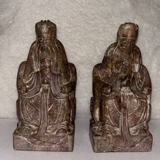 Vintage Chinese Soapstone Seal Carvings Set picture