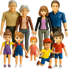 Dollhouse People, Bendable Dollhouse Family Set – 9 Poseable Figures Including G picture