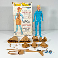 Vintage 1960s Marx Jane West Movable Cowgirl Original Box Accessories 2067 Wear picture