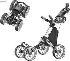 CaddyTek 4Wheel Golf Push Cart-Caddycruiser One Version8 1-Click Silver Trolley picture