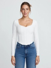 EXPRESS Body Contour Corset Top White Size M:NWT Retail $64.OB ORIGINAL BRANDS picture