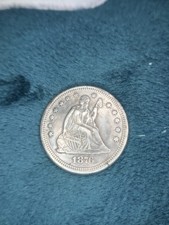 1876 CC Seated Liberty Quarter Carson City Silver Coin Key Mint picture