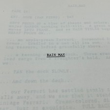 Rain Man Final Shooting Script COPY 1988 UA Pictures #006692 Movie Screenplay picture