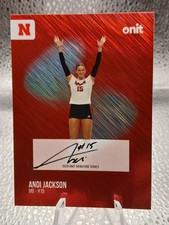 ANDI JACKSON 2025 ONIT Nebraska Volleyball Red Shimmer AUTO picture