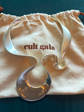 Cult Gaia Rue Signed Silver Tone Statement Collar Necklace w/ Dust Bag picture