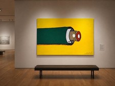 Original Signed Surrealist Painting Severed Hand Man’s Sleeve Watch Pop Art 36x2 picture