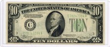1934 A $10 GREEN SEAL FEDERAL RESERVE NOTE PHILADELPHIA XF picture