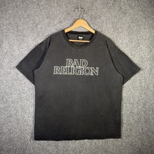 Vintage Bad Religion Shirt Mens XL Black 90s Punk Rock Band Tee Faded 1999 Music picture