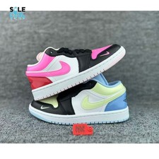 Nike Air Jordan 1 SE Low Black White Pink Spell Women's Shoes IX3521-010 picture