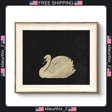 Vintage Wall Art Canvas Decor for Living Room, Swan Landscape, 12x10 Inch picture