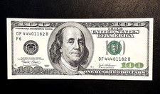 2003 $100 FRN Atlanta F – Choice UNC – Fancy Serial Triple 4s Cluster picture