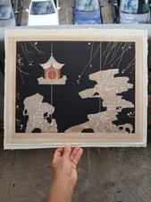 VINTAGE WOODBLOCK PRINT MODERNIST UNIDENTIFIED ARTIST KIYOSHI SAITO (?) Must See picture