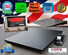 NTEP 4'x4' Floor Scale 2500 lb Legal for Trade Pallet Scale with Printer & ramp picture