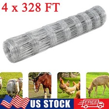 4ft x 328ft Farm Fence 12 Gauge Galvanized Goats Cattle Fence Animals Protection picture