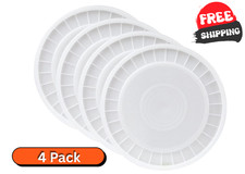5 Gallon Round Plastic Utility Bucket Lid Heavy Duty Easy Press On Off Clean New picture