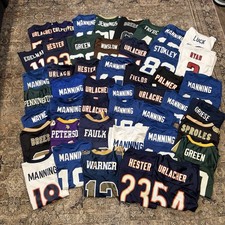 VTG NFL Football Jersey YOUTH LOT 53 Jerseys S-XL Colts Bears Packers Saints picture