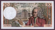 FRANCE 10 FRANCS Banknote 1972 Condition I- UNC- FDS- S/N F.824/79318 P.147d picture