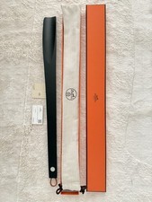 BNIB Hermes Black Long Shoe Horn with Hanging Loop - Long Handle Shoe Horn Black picture