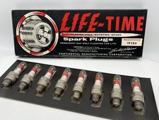 Vintage Life-Time Continental 8 Piece Spark Plug Set 17 Point Fill Rotating NOS picture