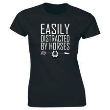 Easily Distracted By Horses T-Shirt for Women picture