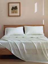 MARIMEKKO NEW Pikkuinen Unikko Green 100% Cotton 4pc Sheet Set- Size Queen picture