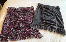 Free People Women's Floral Ruched Ruffle Mini Skirt Size M New Tags picture