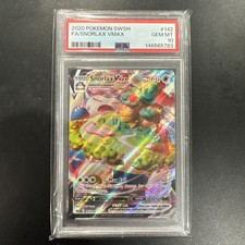 2020 POKEMON SWORD & SHIELD #142 FULL ART SNORLAX VMAX PSA 10 picture