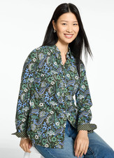Talbots Modern Classic Shirt - Verdant Floral, DARK OLIVE MULTI picture