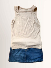 White Stag 2-Piece Set S Beige Stretch Scoop Neck Tank Top & Denim Skirt picture