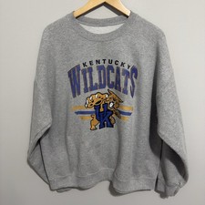 Vintage Kentucky Wildcats Spellout GrayCrewneck Sweatshirt XL picture