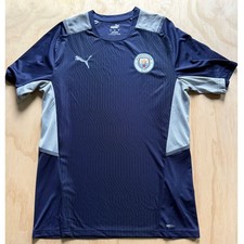 Puma Manchester City FC Training Jersey Navy Blue Grey DryCell Mens Medium picture