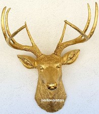 FAUX GOLD DEER HEAD 8 POINT BUCK WALL MOUNT DECOR picture