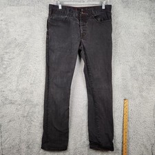 Vintage KR3W K Slim Black Rock Jeans Mens 34x30 Taper Stretch Dark Wash Skater picture