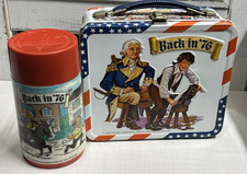 Vintage 1976 Aladdin Back In ‘76 Metal Lunch Box & Thermos picture