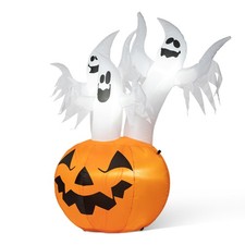 Glitzhome 6ft Halloween Inflatable Decor, 3 Ghosts in Muticolor picture
