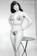 BETTIE PAGE 4x6 Photo 1950s Pin-Up Queen Classic Fashion Glamour Portrait Art picture