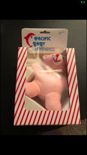 NEW Vintage Edie Creations Polly Plush Playthings Terry Cloth Plush Stuffed Pink picture