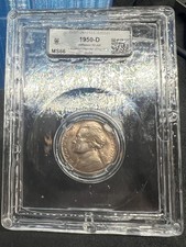 1950 D Jefferson Nickel Key Date CLCC v23 CH Gem BU Obverse Lamination Error picture