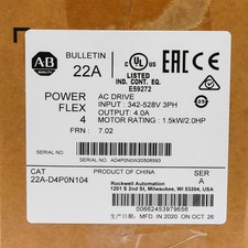 Factory Seal Allen-Bradley 22A-D4P0N104 Powerflex 2.0HP AC Drive US  picture